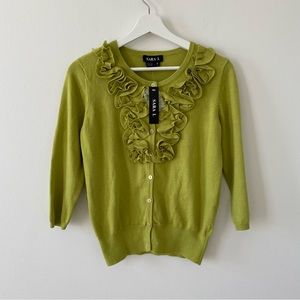 Sara I. Women’s 3/4 Sleeve Olive Green Sweater Cardigan